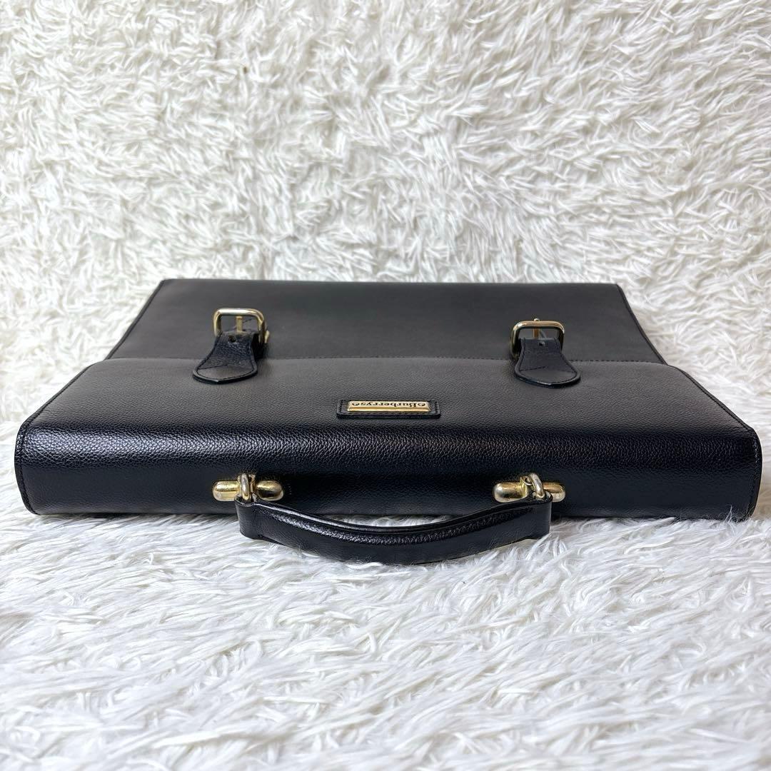Burberry レザー ビジネスバッグ ブリーフケース ノバチェック シボ革