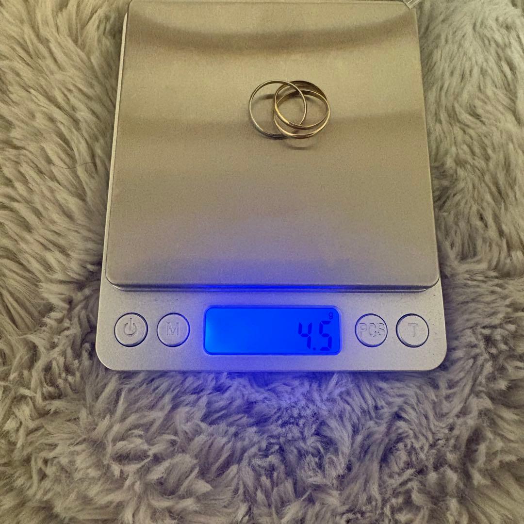 K18 K18 Pt900 3連リング 4.5g