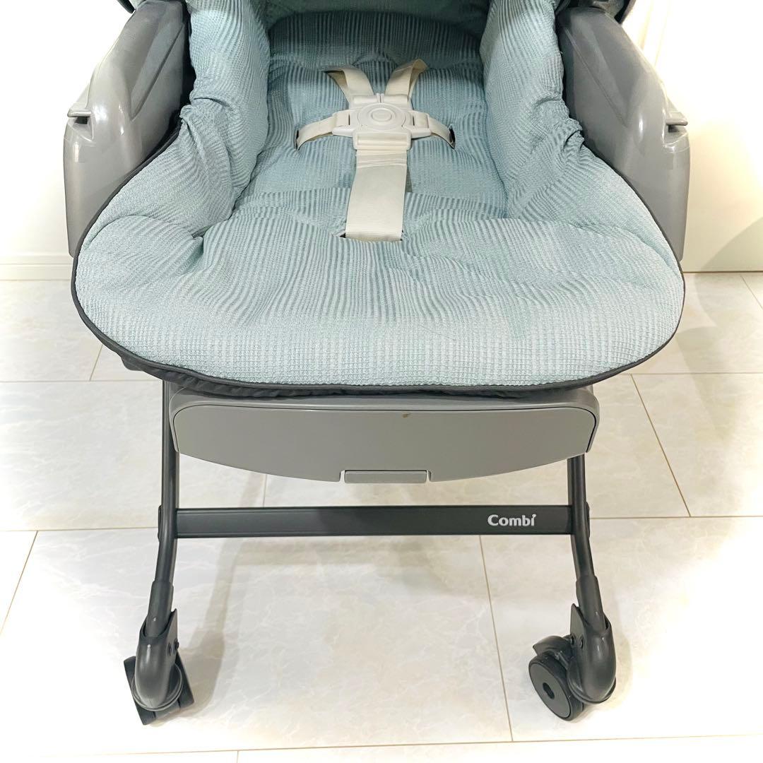 【美品】取替カバー付★コンビネムリラオートスイングBEDiスリープシェルブルー