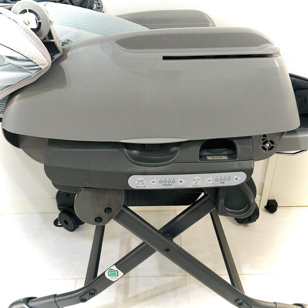 【美品】取替カバー付★コンビネムリラオートスイングBEDiスリープシェルブルー