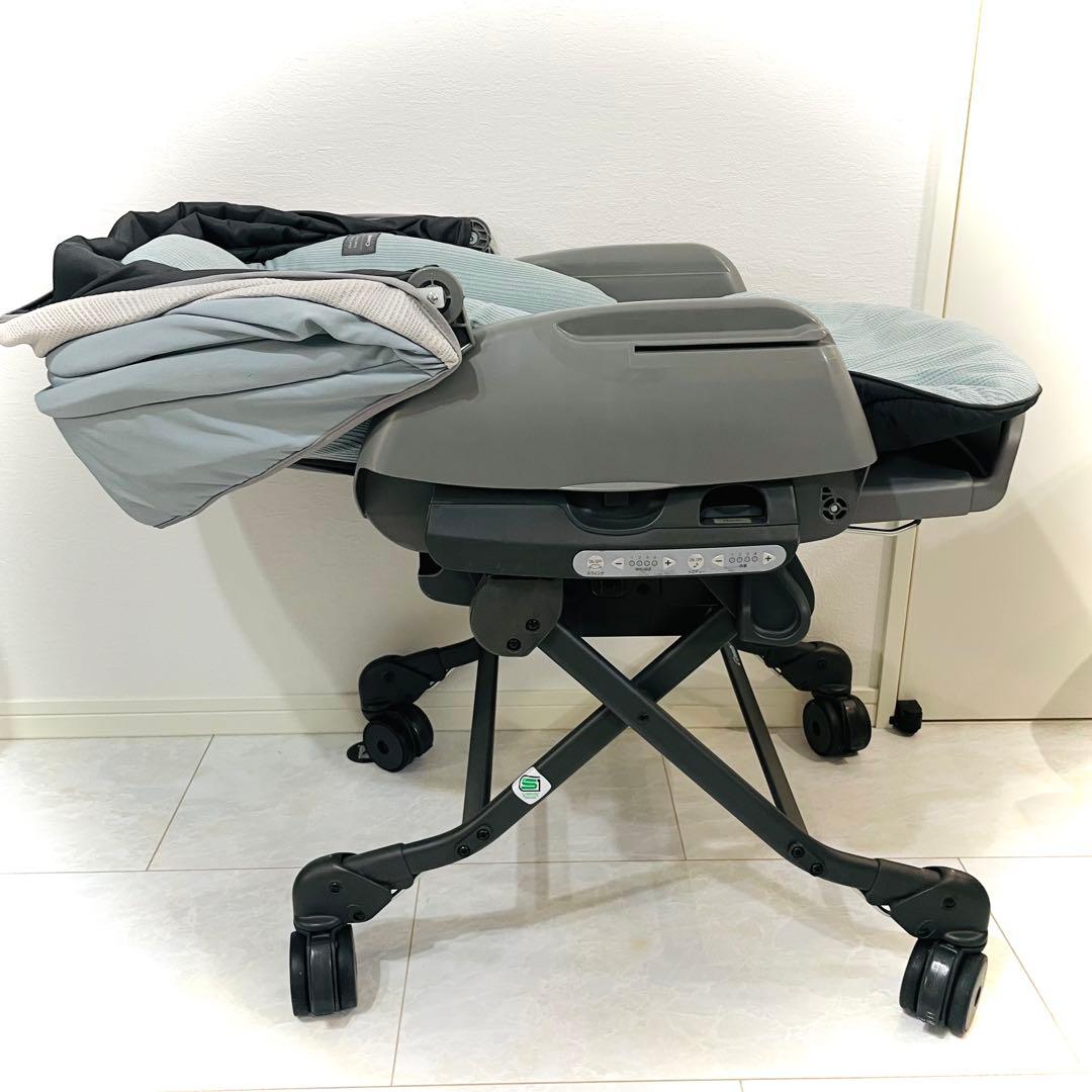 【美品】取替カバー付★コンビネムリラオートスイングBEDiスリープシェルブルー