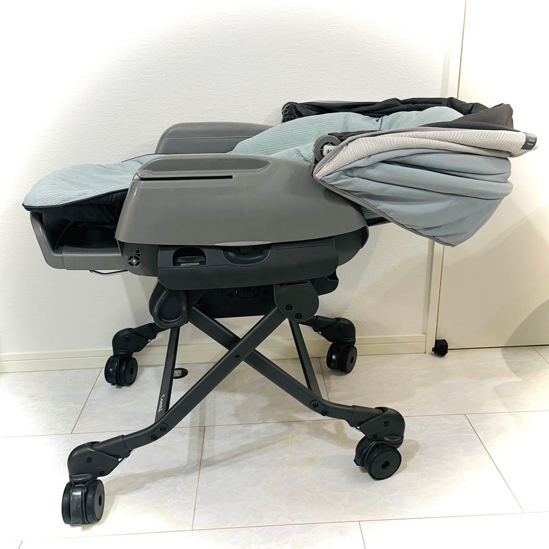 【美品】取替カバー付★コンビネムリラオートスイングBEDiスリープシェルブルー