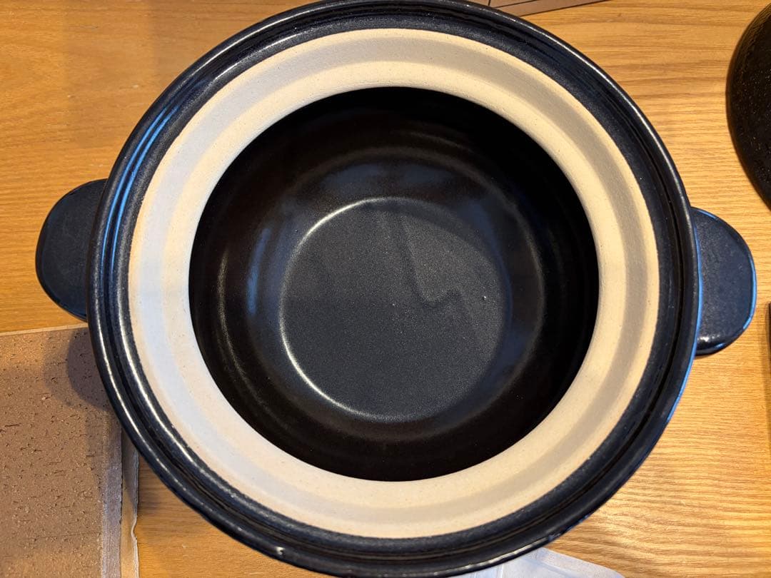 タイムセール‼️かまどさん ２号炊き CT-03 黒色 陶器製