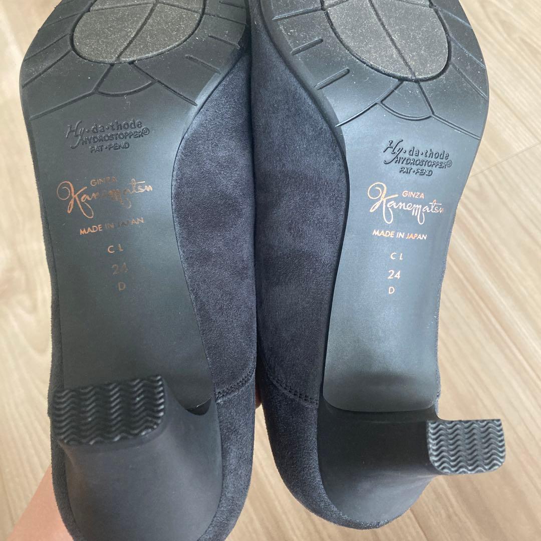 ほぼ未使用　ブーティ 銀座かねまつ 24cm ワイズD チャコールグレー