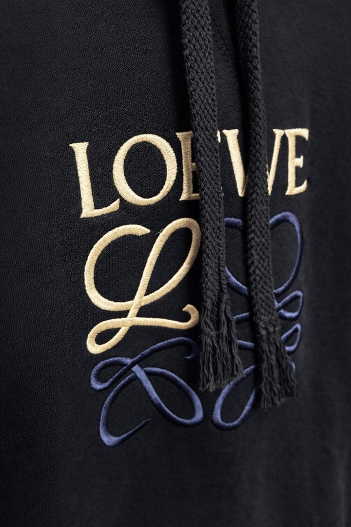 LOEWE アナグラム刺繍 パーカー ブラック XL / 美品