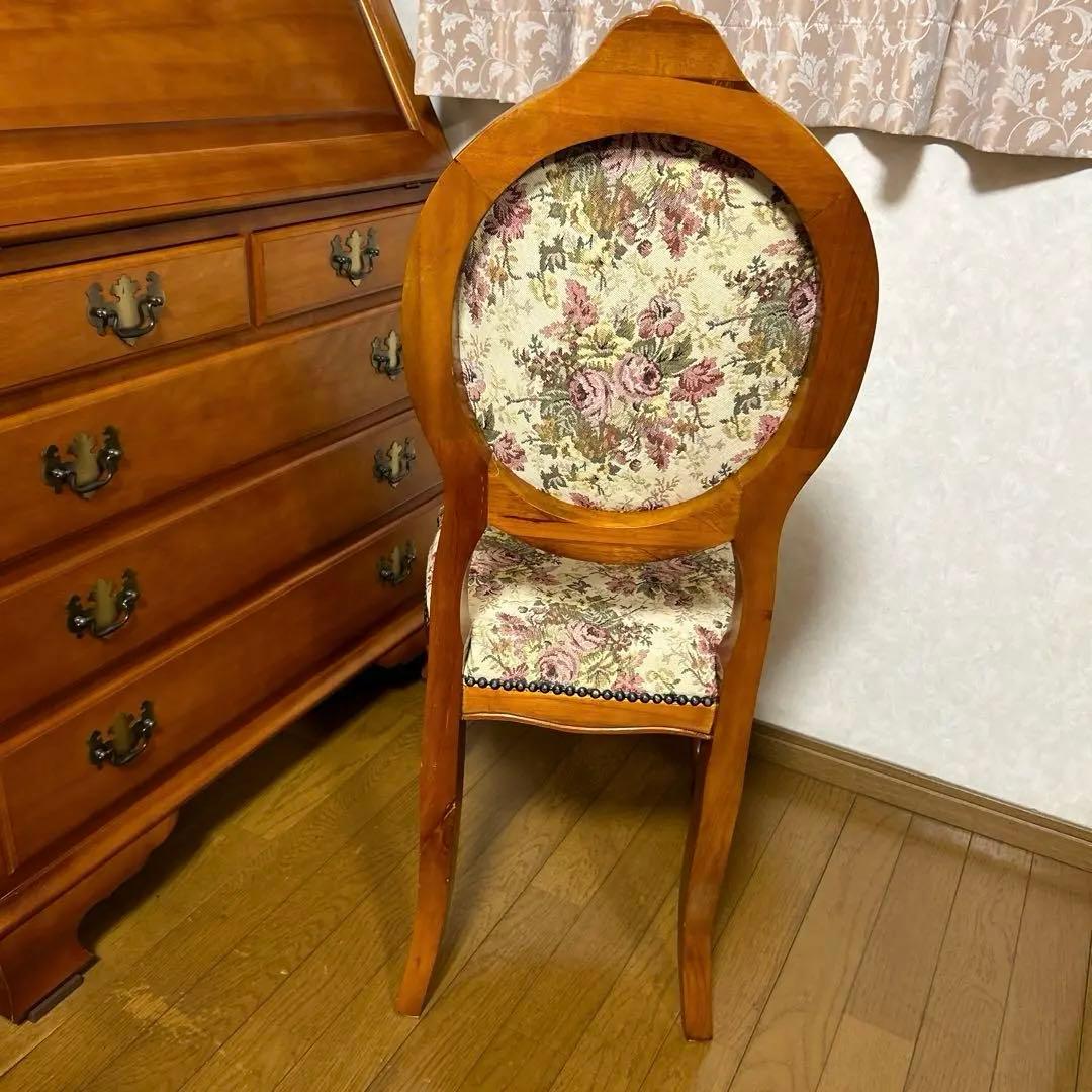 クラシックチェア　 アンティークチェア　ロココ調　花柄 木製 椅子