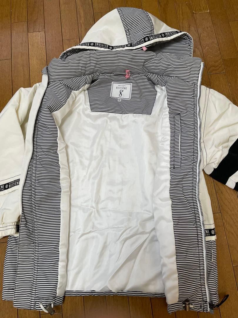 HUITIEME 8e スキーウェア(女性用) ホワイト/ブラック 手袋つき