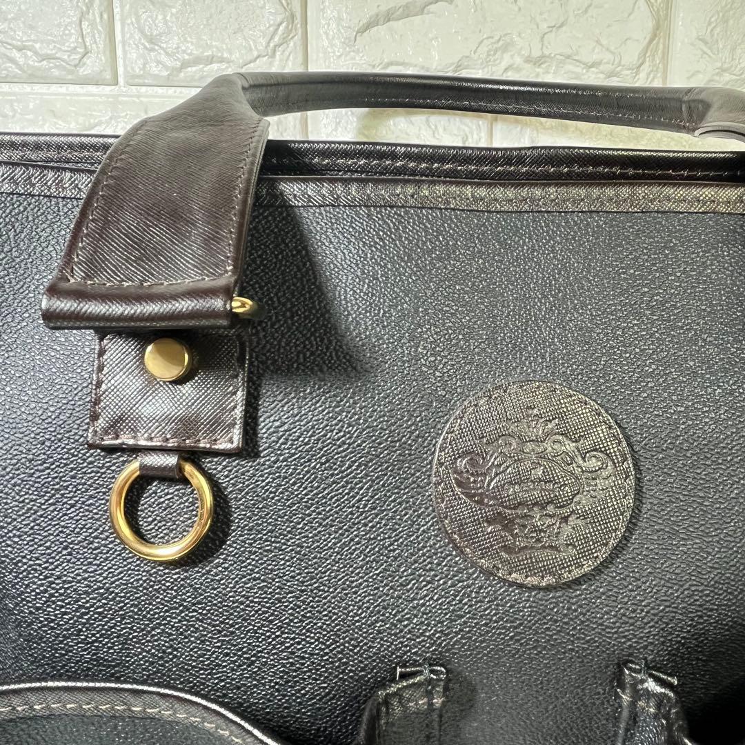 【良品】オロビアンコ　トートバッグ　リボン付き　センサノーメ　PVCレザー