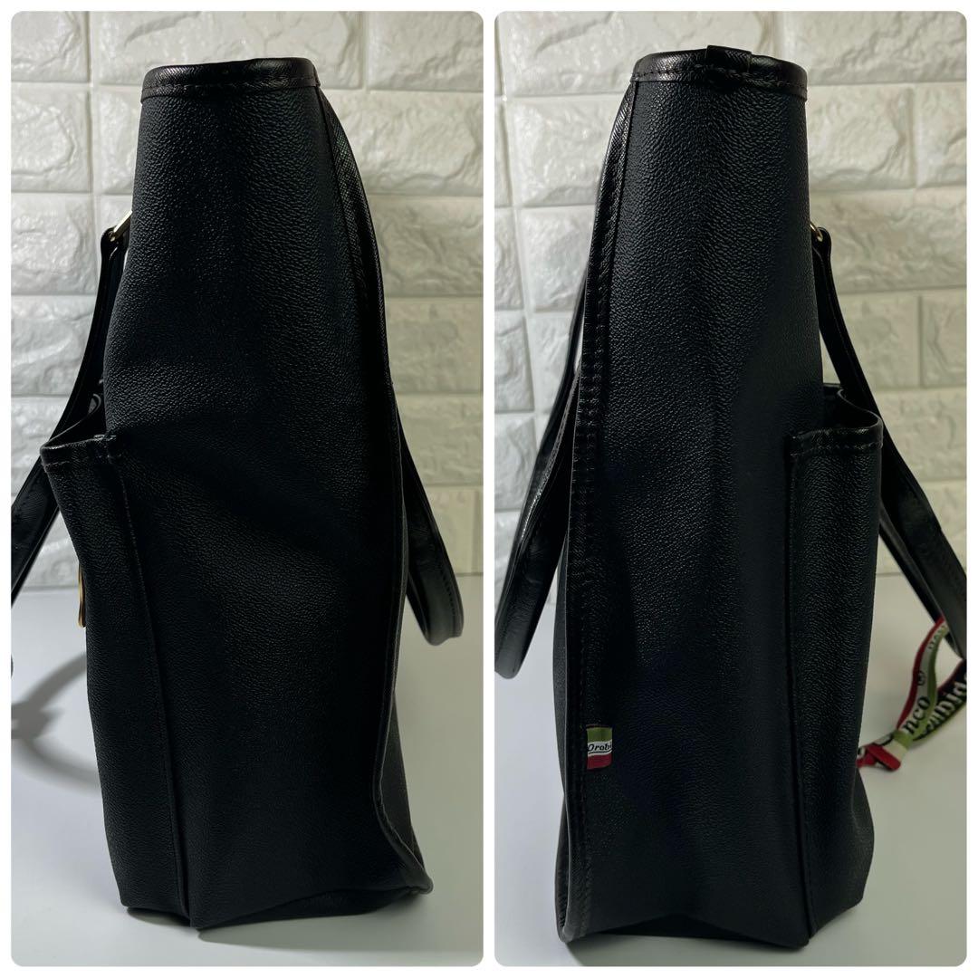 【良品】オロビアンコ　トートバッグ　リボン付き　センサノーメ　PVCレザー