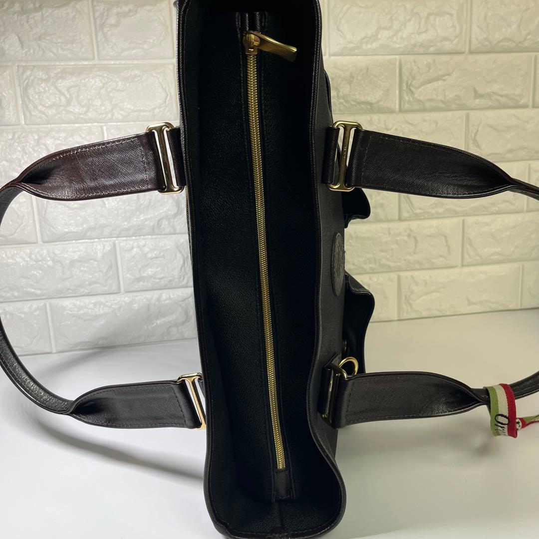 【良品】オロビアンコ　トートバッグ　リボン付き　センサノーメ　PVCレザー