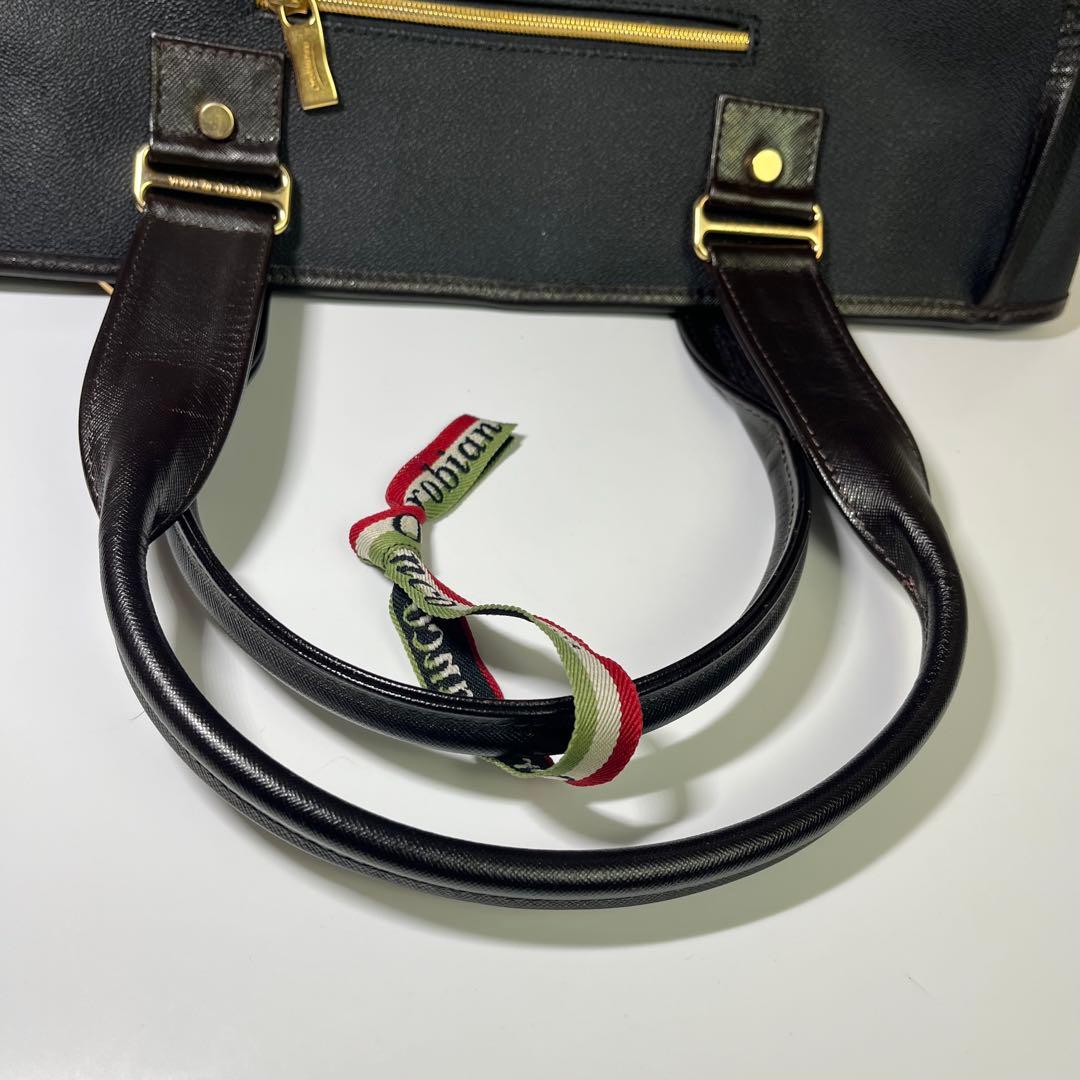 【良品】オロビアンコ　トートバッグ　リボン付き　センサノーメ　PVCレザー