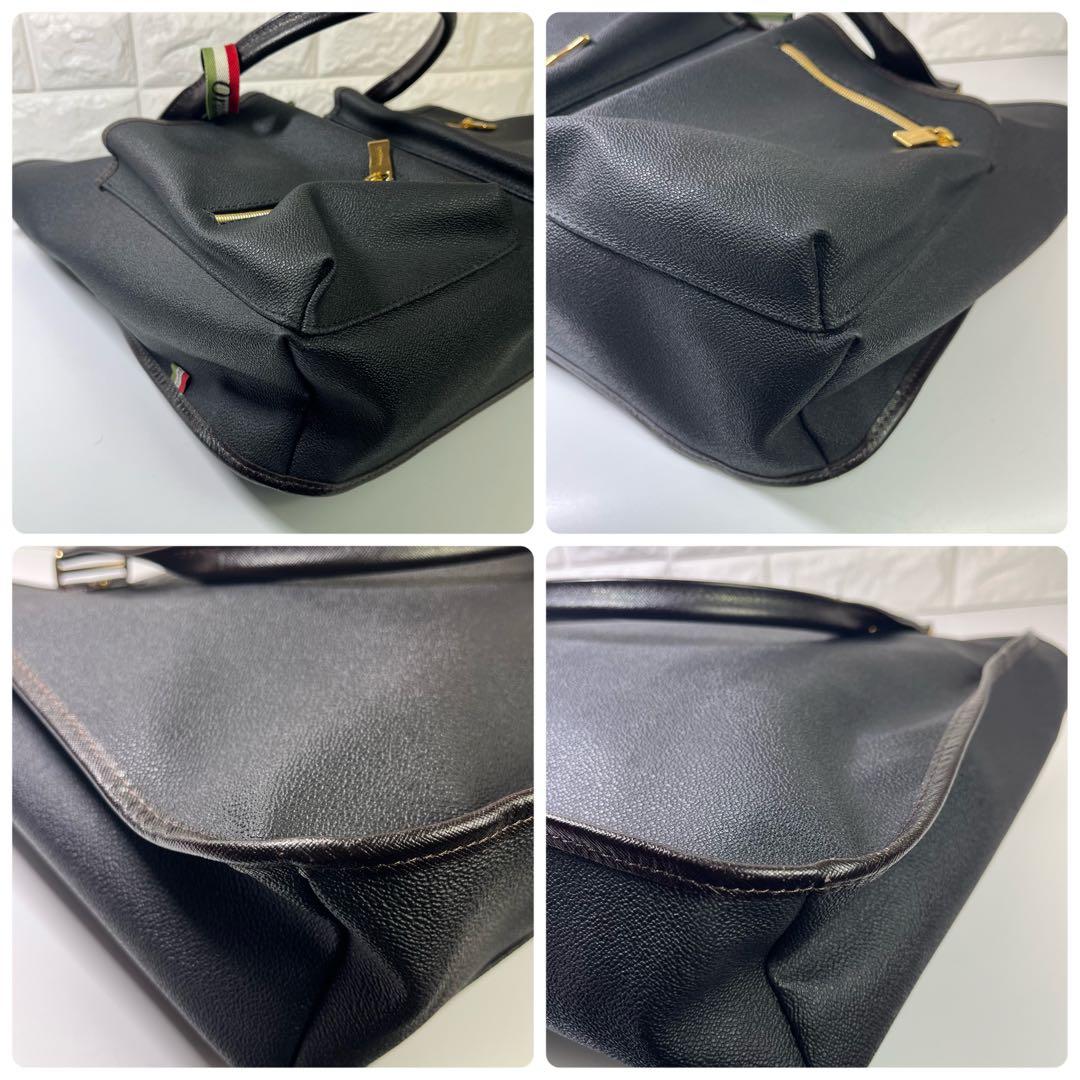 【良品】オロビアンコ　トートバッグ　リボン付き　センサノーメ　PVCレザー