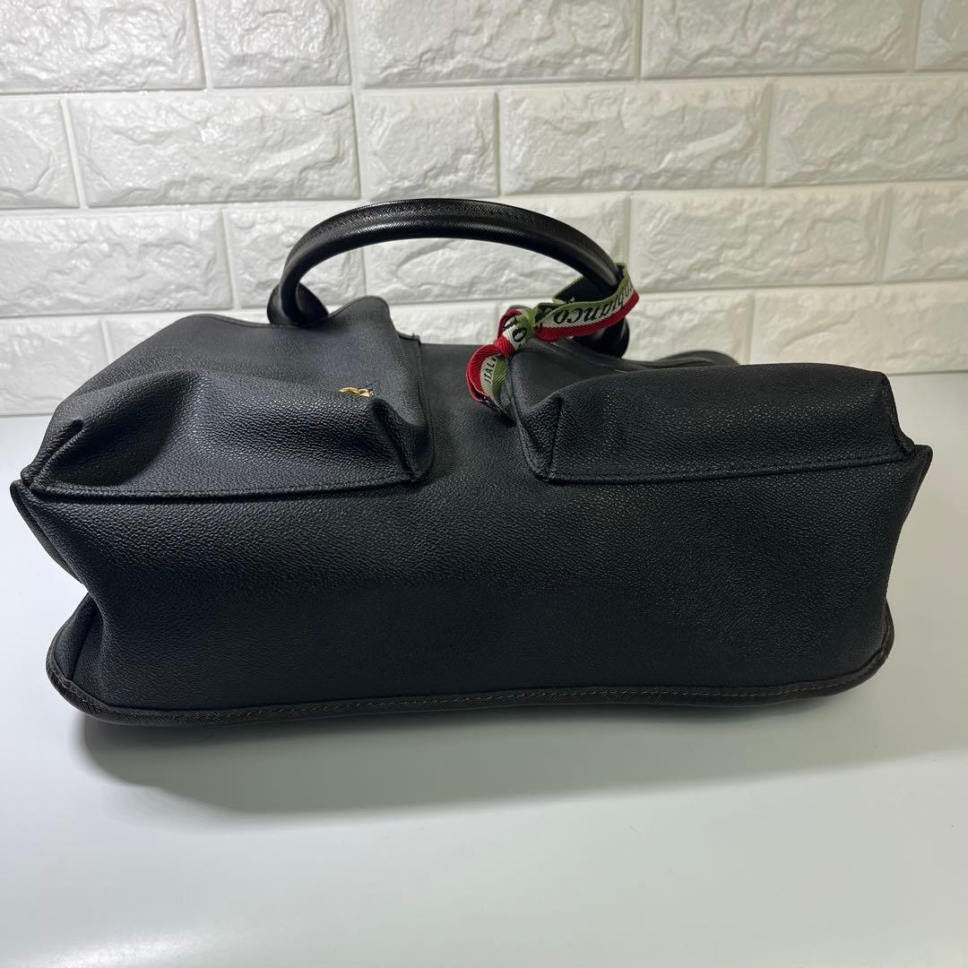 【良品】オロビアンコ　トートバッグ　リボン付き　センサノーメ　PVCレザー