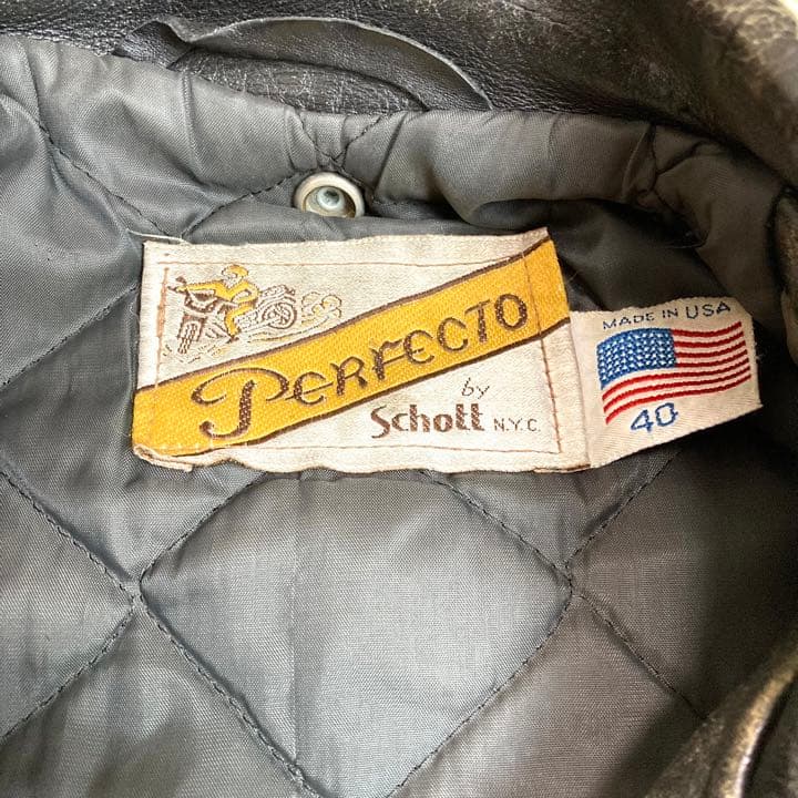 schott ダブルライダース　レザージャケット　ヴィンテージ　ベルト　40