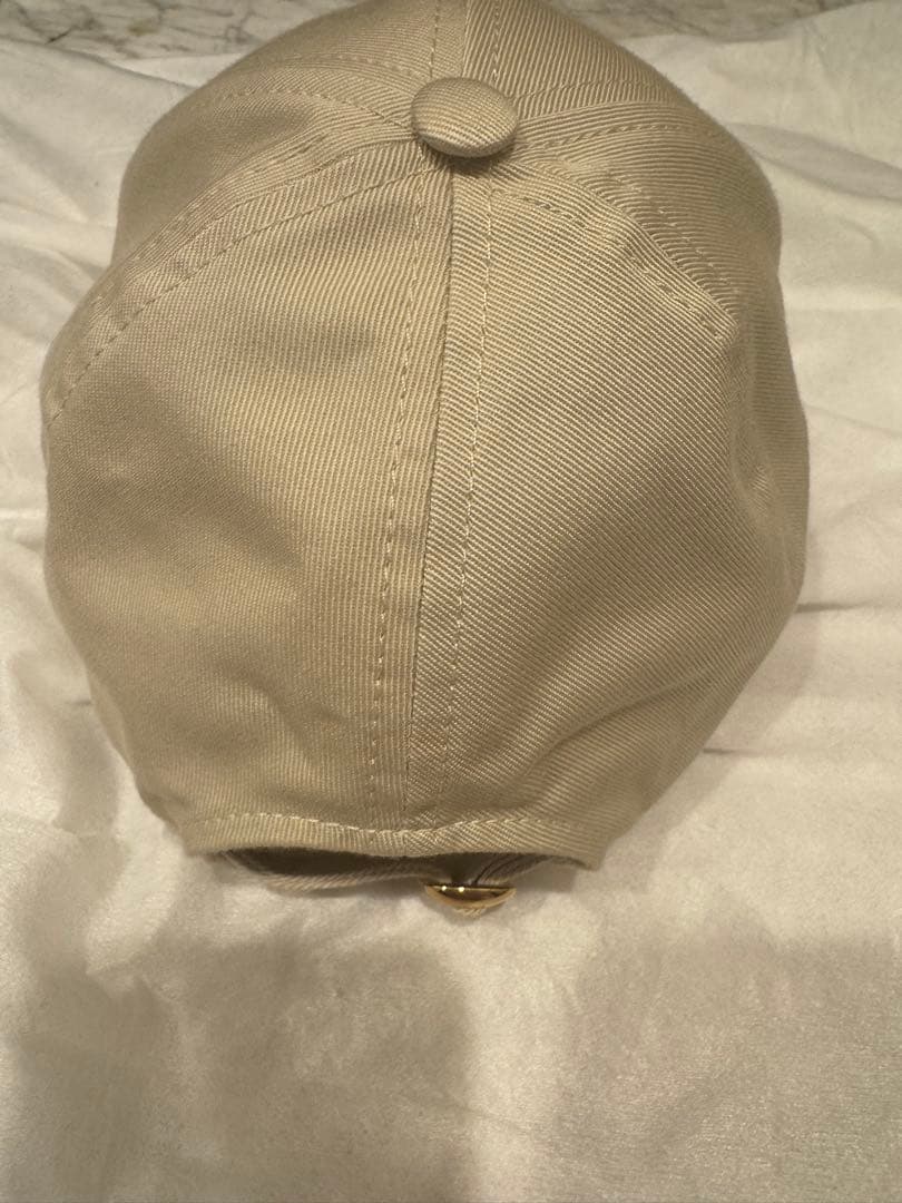 【美品・CELINEベージュキャップ・今夏購入】コットン・刺繍ロゴキャップ L