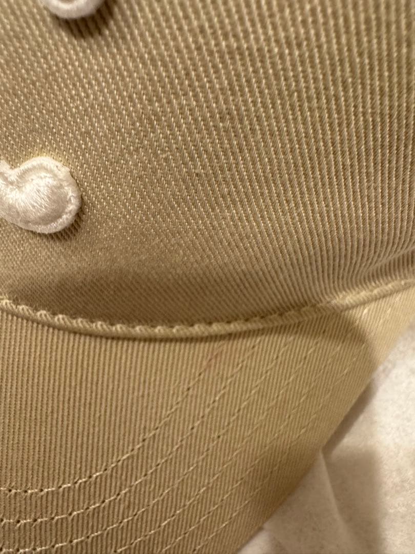 【美品・CELINEベージュキャップ・今夏購入】コットン・刺繍ロゴキャップ L