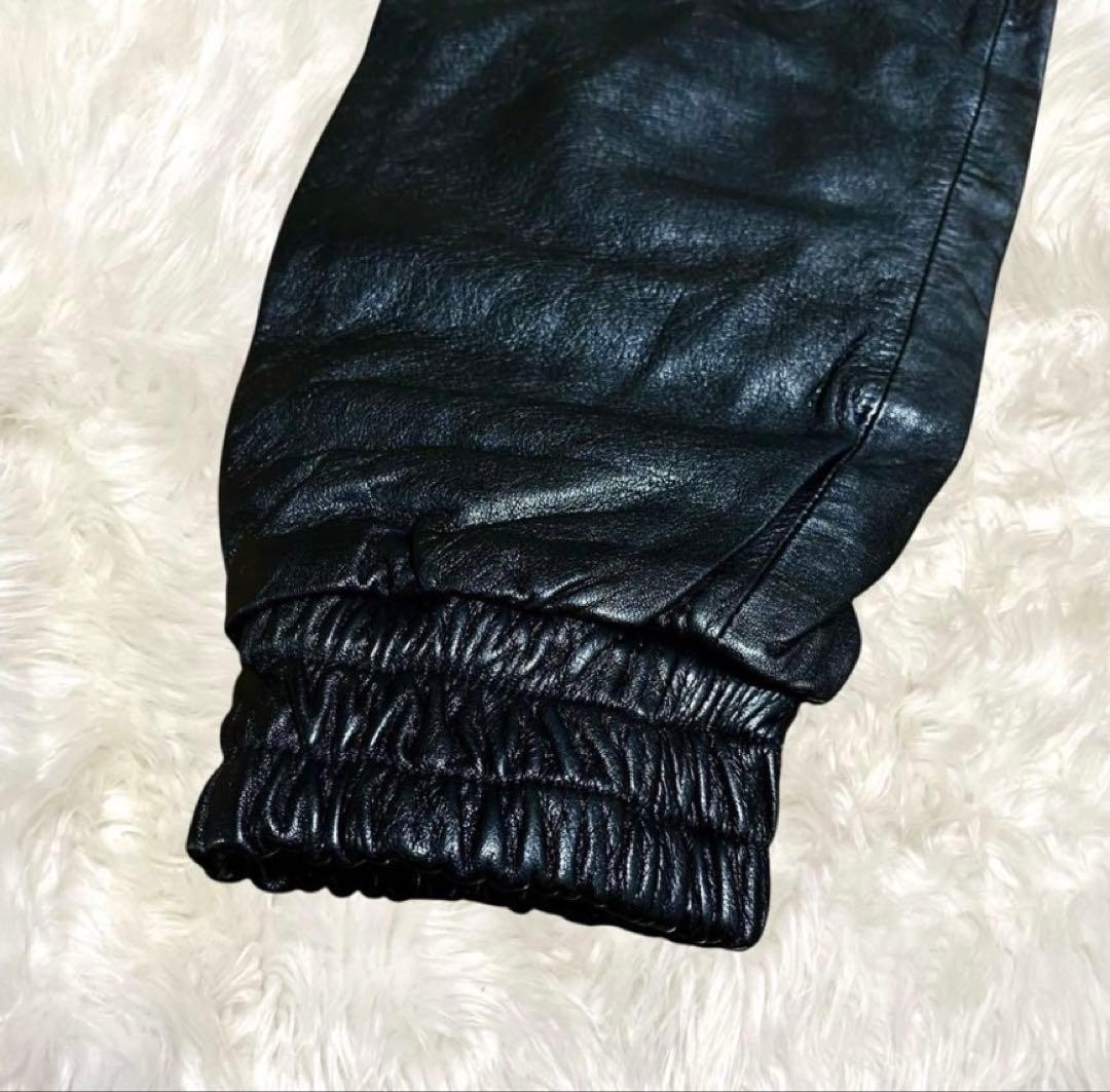 ALPHA レザージャケット　ライダース　クロコ型押し　ブラック LL位 羊革