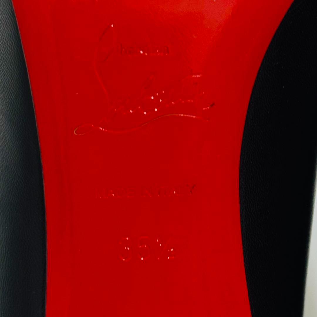 クリスチャンルブタン　ハイヒール　ラウンドトゥ　レッドソール　レザー　22.5