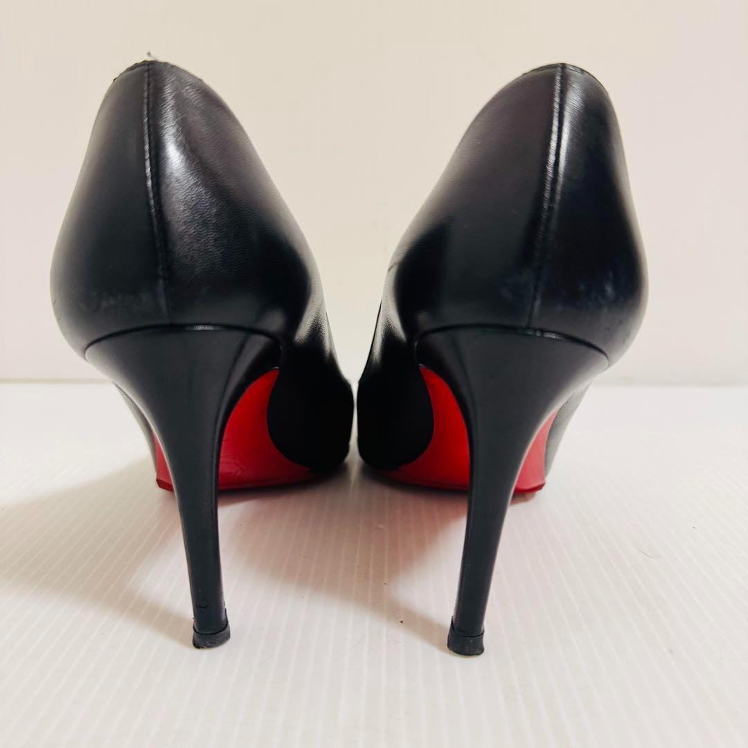 クリスチャンルブタン　ハイヒール　ラウンドトゥ　レッドソール　レザー　22.5