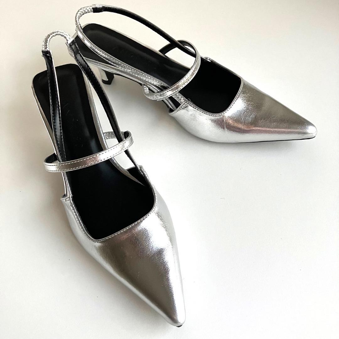 スリングバックオールウェイズシューズ シルバー