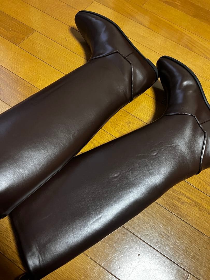 elendeek エレンディーク インヒール ロングブーツ ブラウン