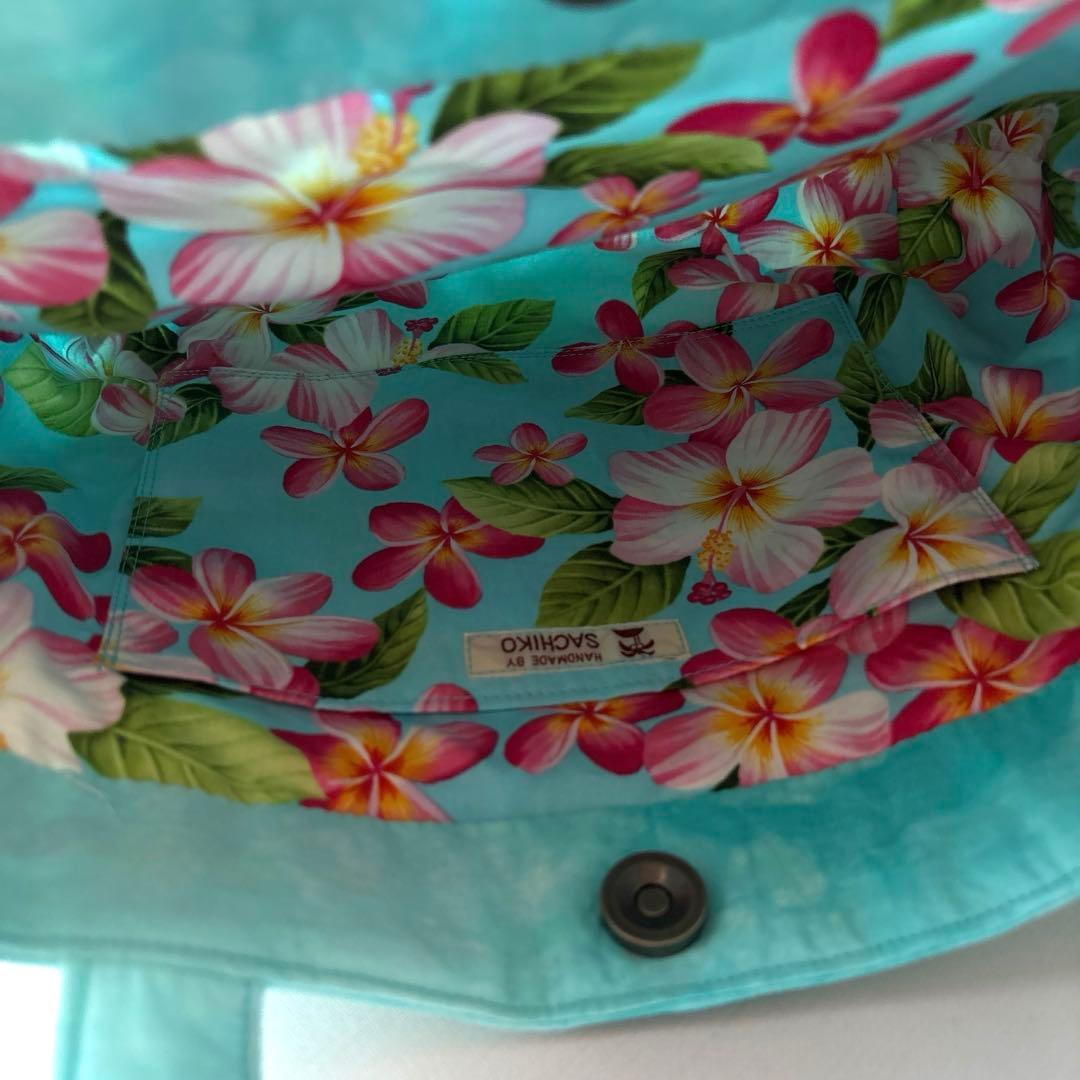 ハワイアンキルト　ハンドメイド　トートバッグ　モンステラ