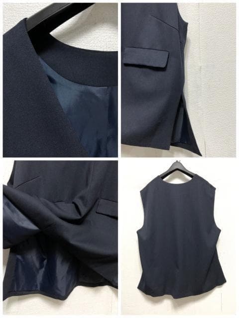 新品☆4L紺系♪ダブルおしゃれスーツ3点セット♪お仕事・通勤〇D189