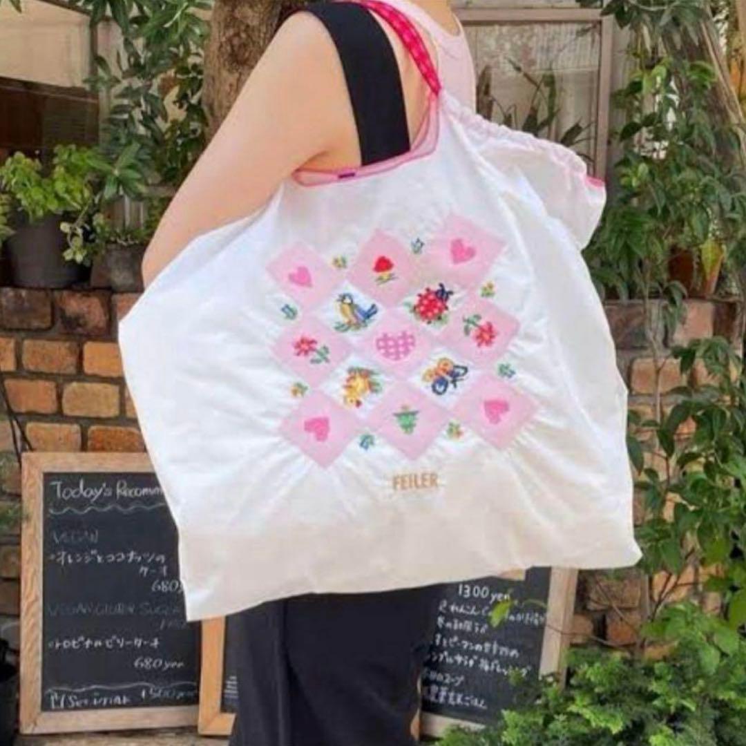 フェイラー　ボールアンドチェーン　チャーミング　ハイジ　エコバッグ　ホワイト　Ｌ