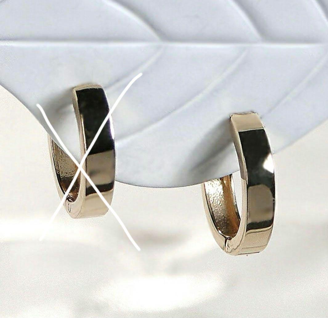 18k　中折片方ピアス　イエローゴールド