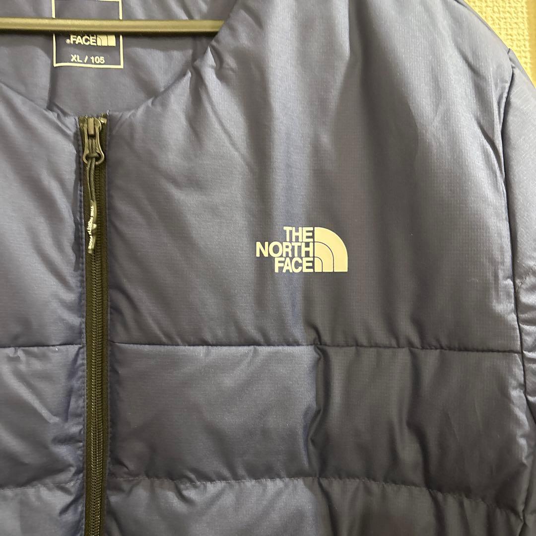 韓国　ザノースフェイス　メンズダウンジャケットXLサイズ　ネイビー　新品未使用品