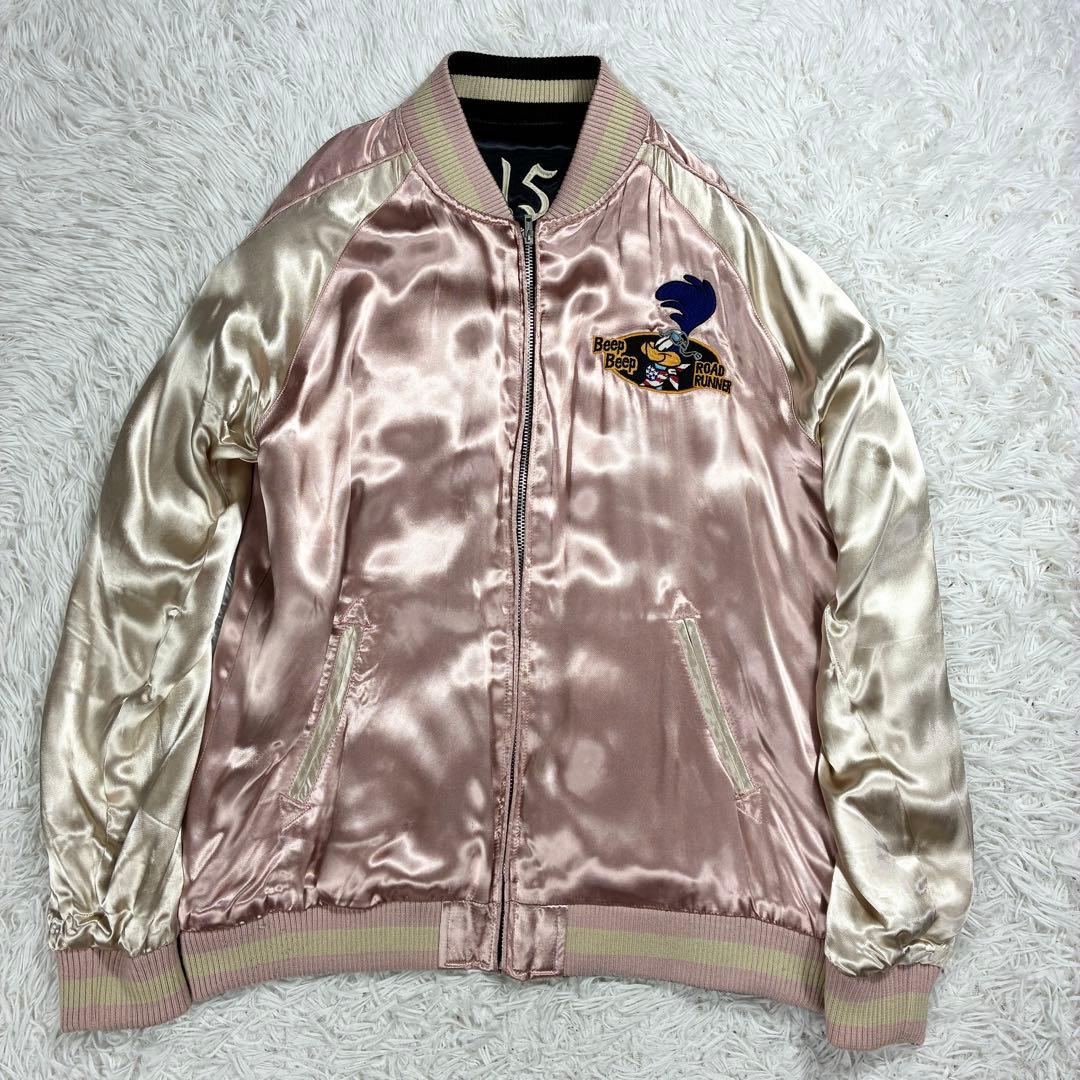 美品✨VANSON × ルーニー スカジャン 希少ピンクゴールド×ブラック