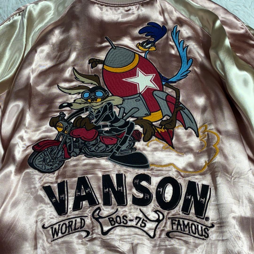 美品✨VANSON × ルーニー スカジャン 希少ピンクゴールド×ブラック
