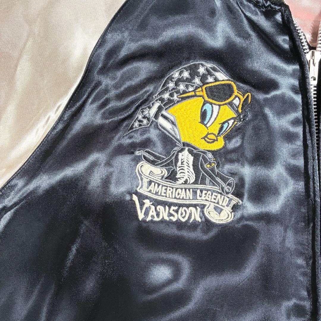 美品✨VANSON × ルーニー スカジャン 希少ピンクゴールド×ブラック