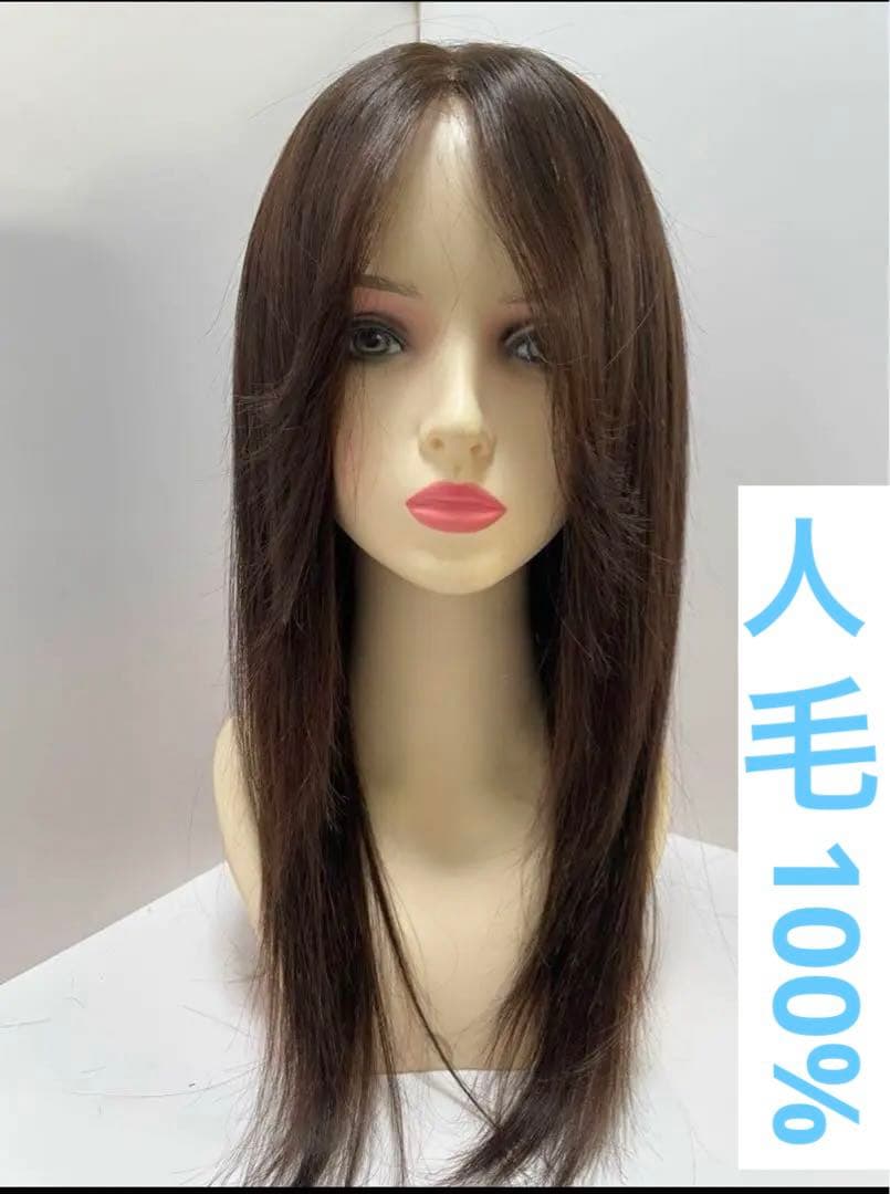 【限定値下げ】新品未使用/フルウィッグ人毛100%人毛ウィッグ医療ウィッグロング