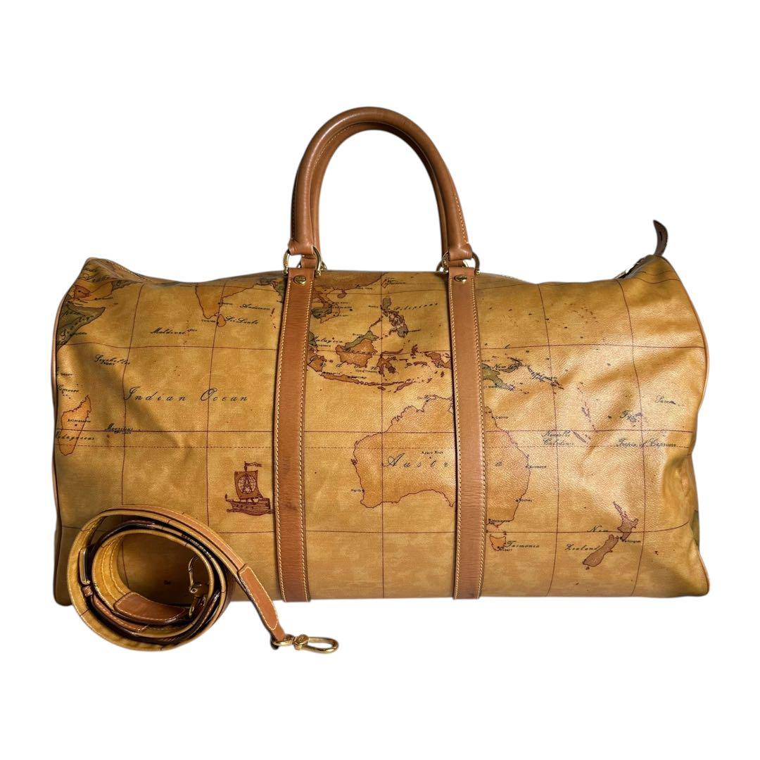 大容量　プリマクラッセ　2way ボストンバッグ　PVC 地図柄