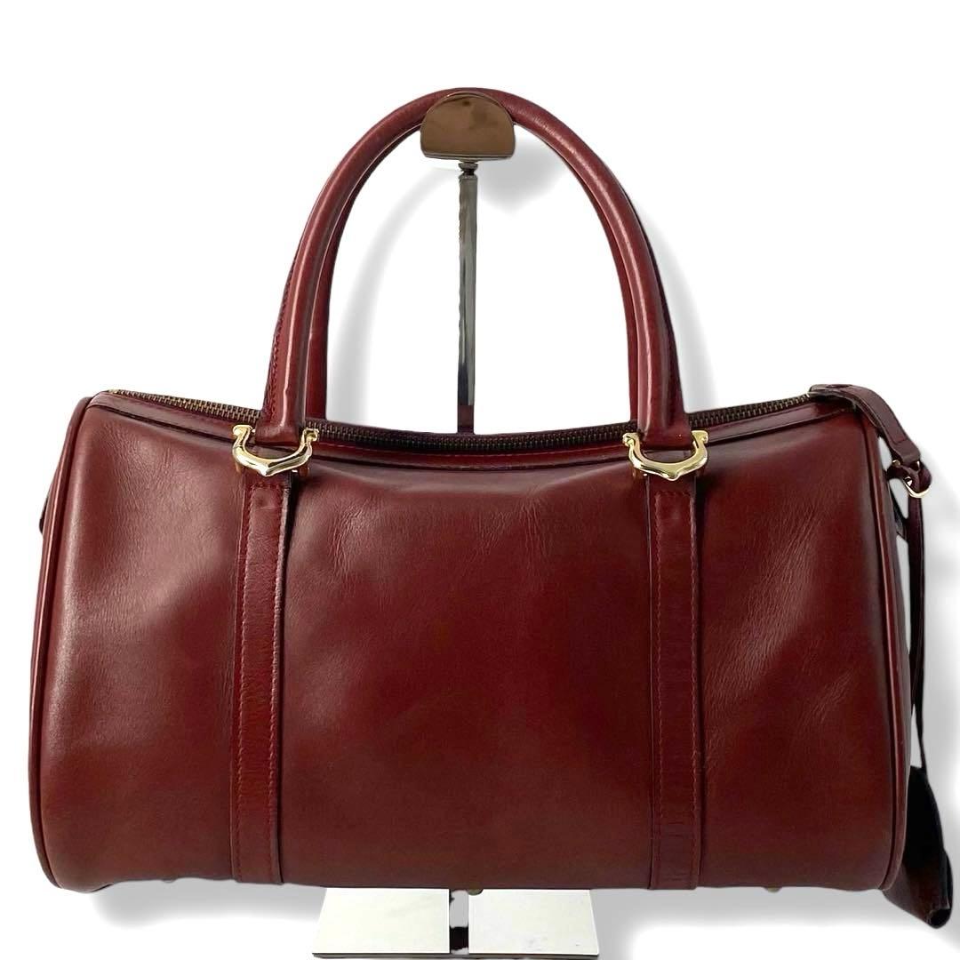 Cartier カルティエ マストライン ミニボストン 南京錠 鍵付き レザー