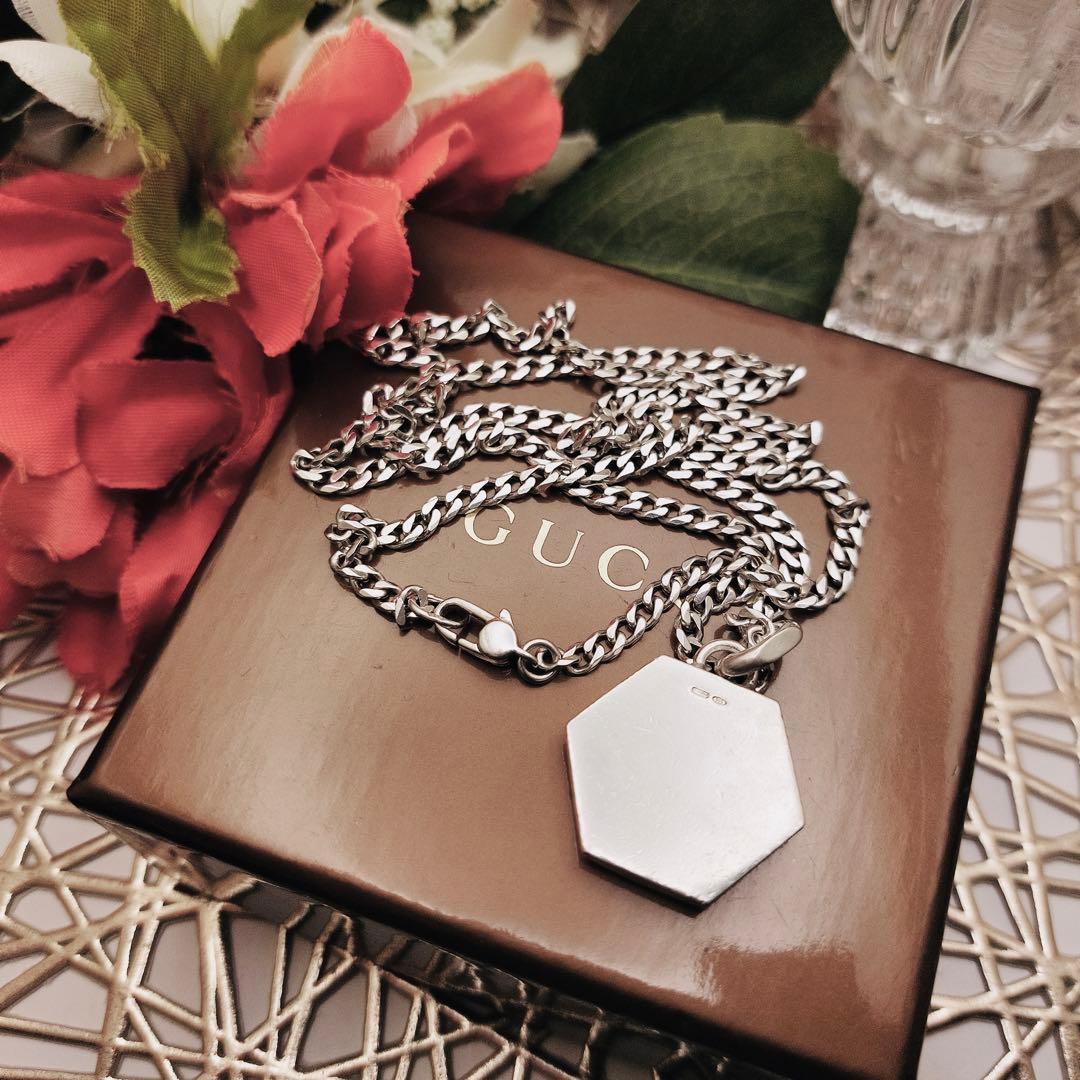 GUCCI グッチ トレードマーク ヘキサゴン ロゴ 六角形　ネックレス