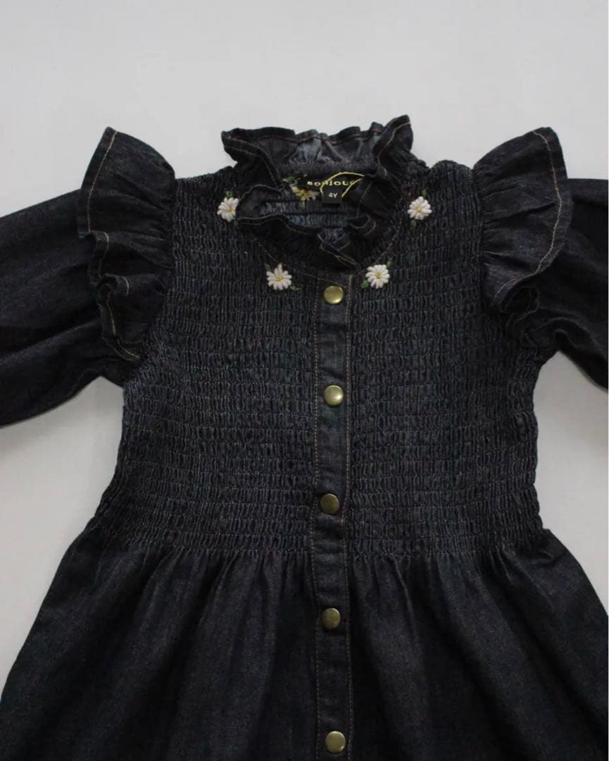 新品BONJOUR DIARY Ibiza dress black denim