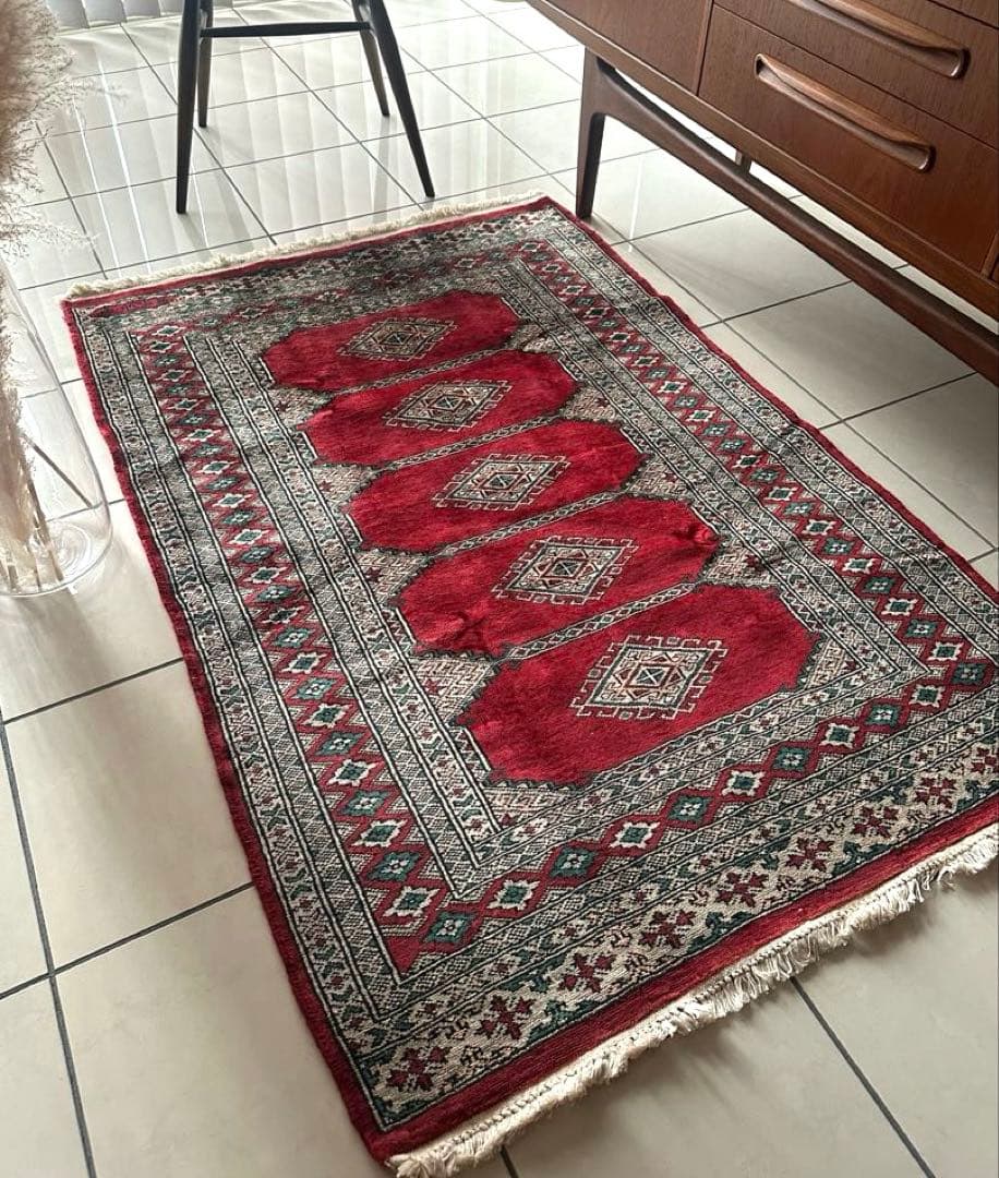 148×96 ヴィンテージラグ　手織ラグ