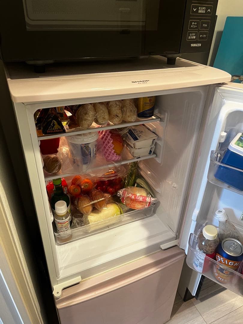 シャープ 冷蔵庫 SJ-14E2-P ピンク 2015年製