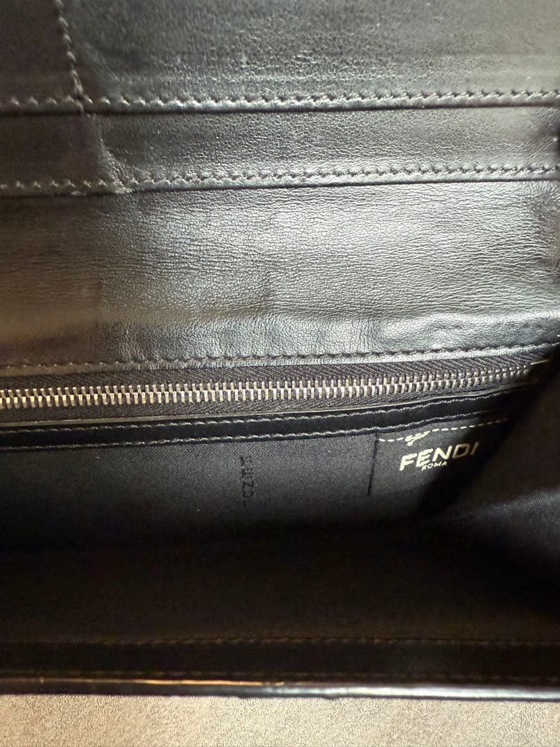 Fendi ロゴパターン レザー長財布