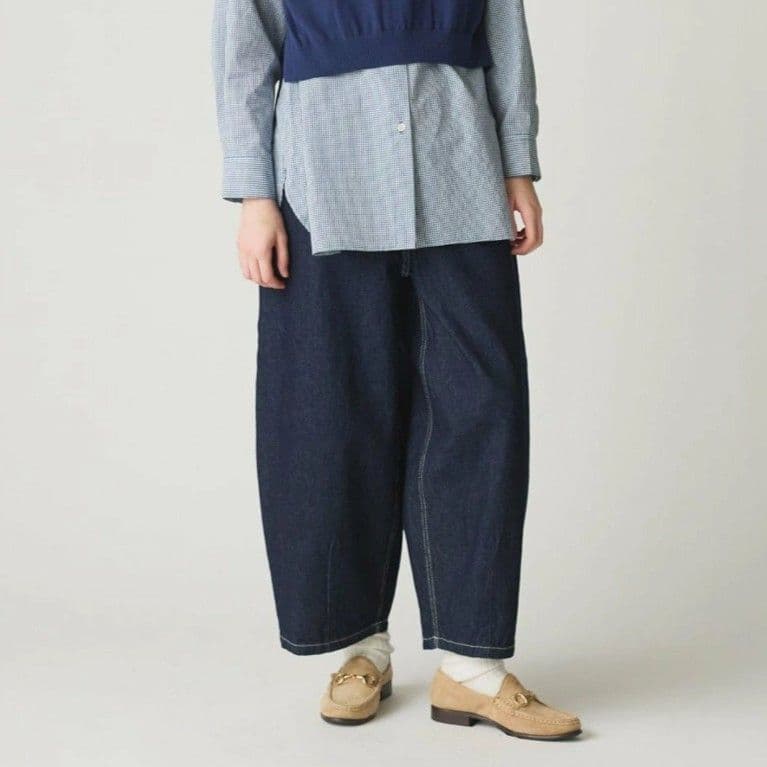 濃紺 極美品 ミディウミ ハイウエスト カーブデニム ワイドデニム M