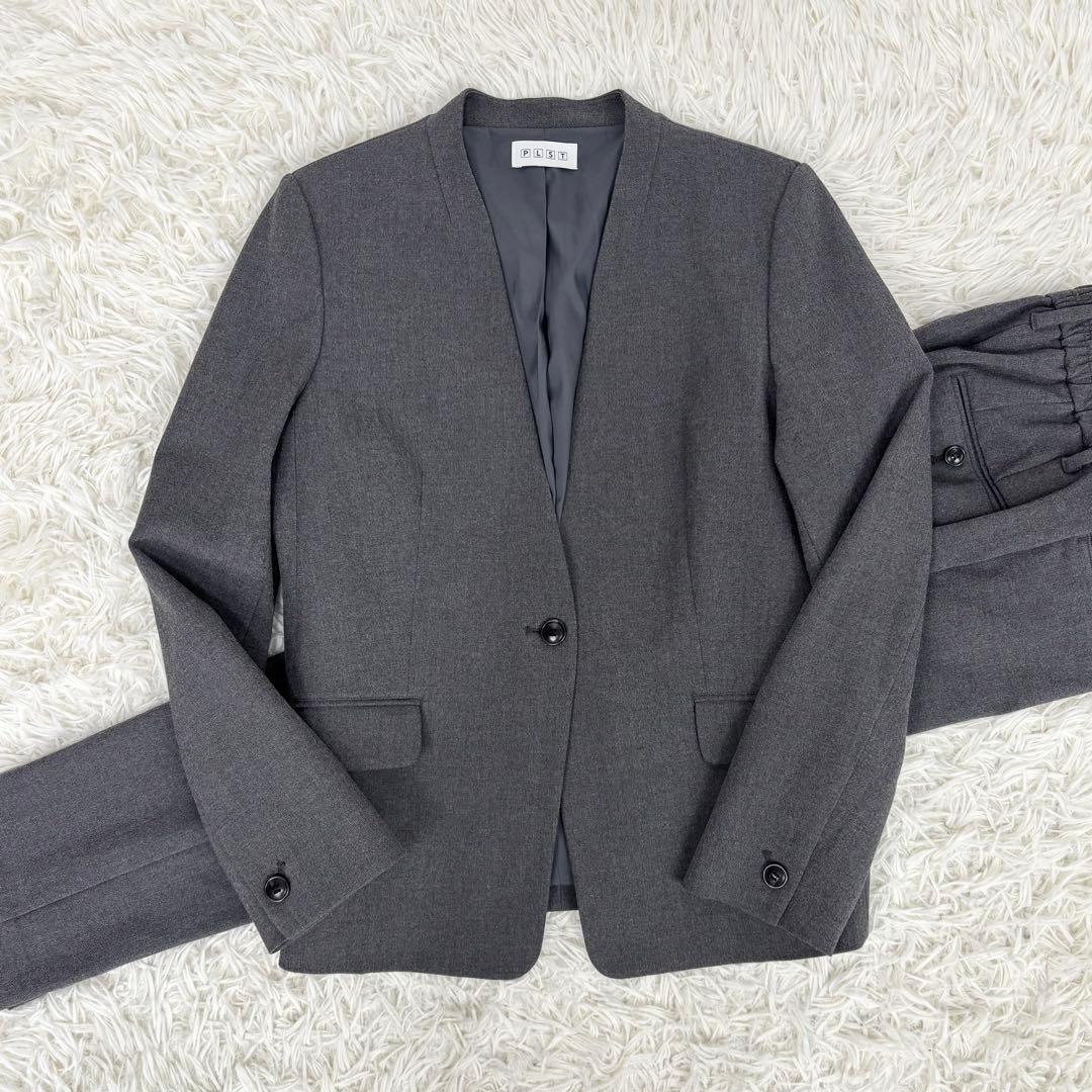 PLST カラーレス パンツスーツ セットアップ フォーマル 上/L 下/M