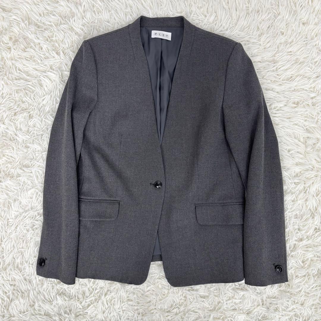 PLST カラーレス パンツスーツ セットアップ フォーマル 上/L 下/M