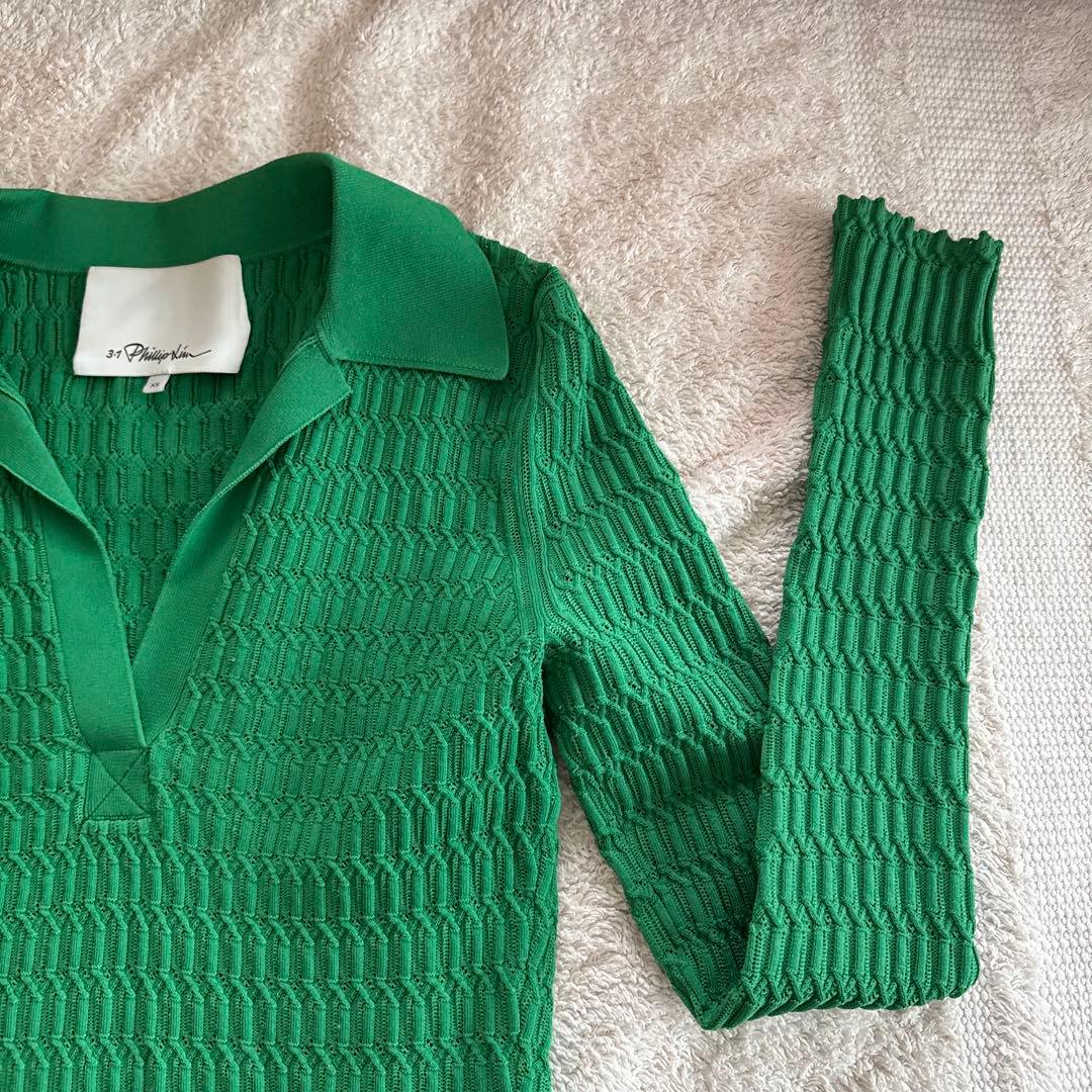 3.1 Phillip Lim グリーン ポロセーター XS