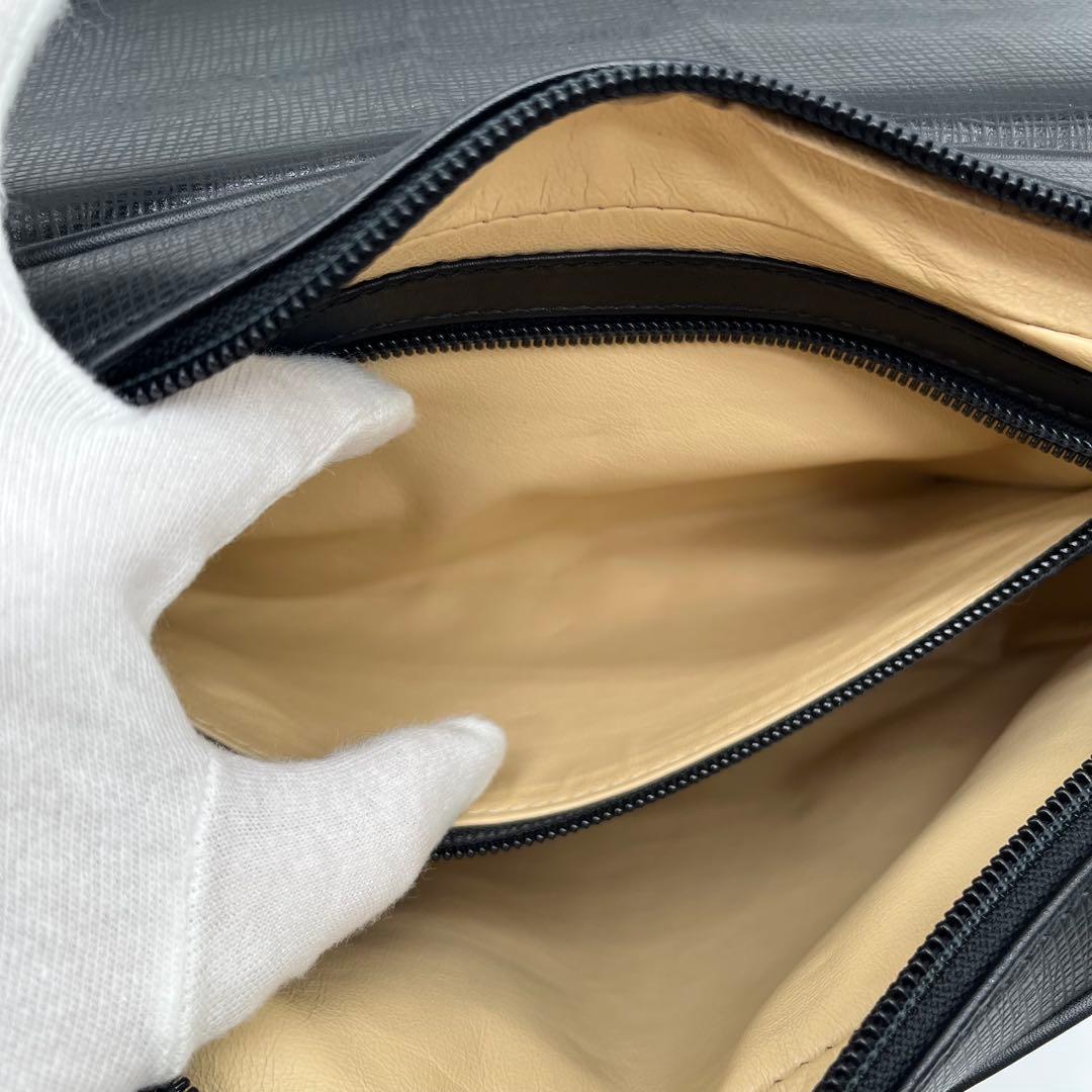 【美品】ハンティングワールド キャリーオール メッセンジャー レザー ブラック