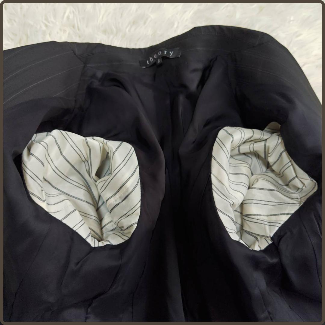 Theory セットアップスーツ フレアパンツ ブラックストライプ M L