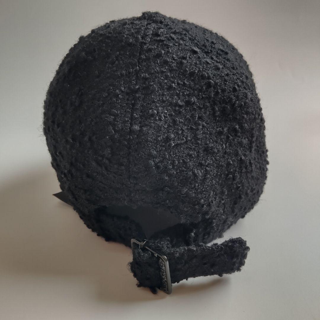 美品 サンローランパリ ツイード SL ロゴ キャップ ブラック ユニセックス