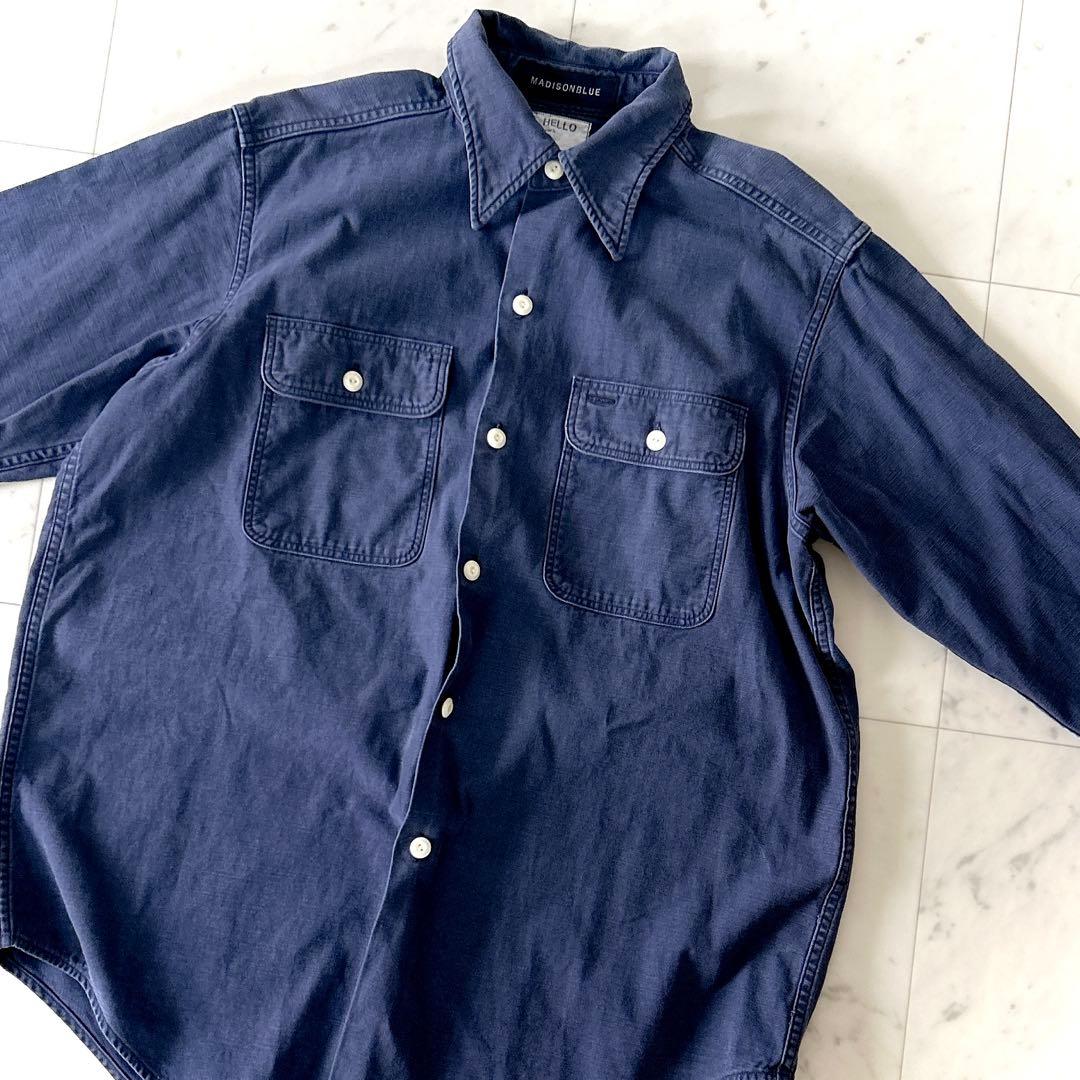 人気 マディソンブルー ハンプトンシャツ ブルー オーバーサイズ 01 日本製