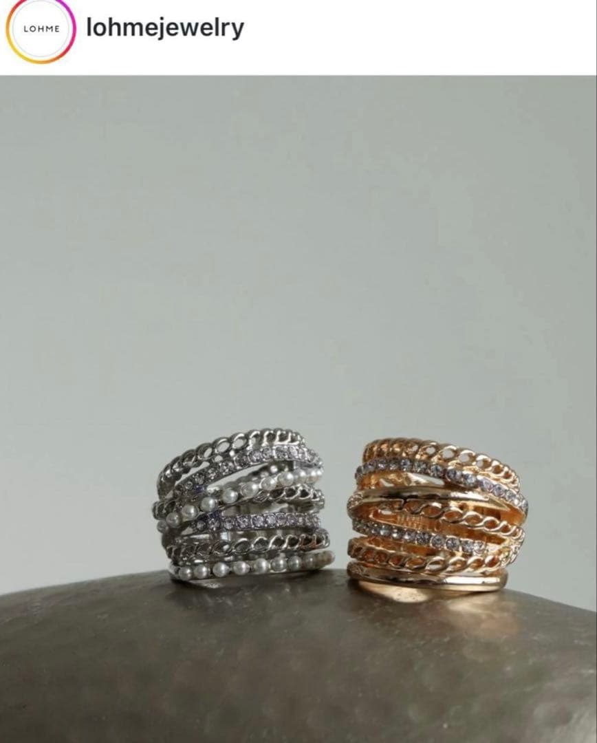 LOHME ローム　ビジューシルバーリング　13号